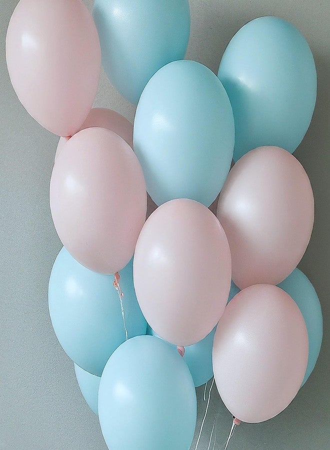 AMFIN (Pack of 50) Pastel Birthday Decoration Item Balloons - Blue & Pink - Image 3